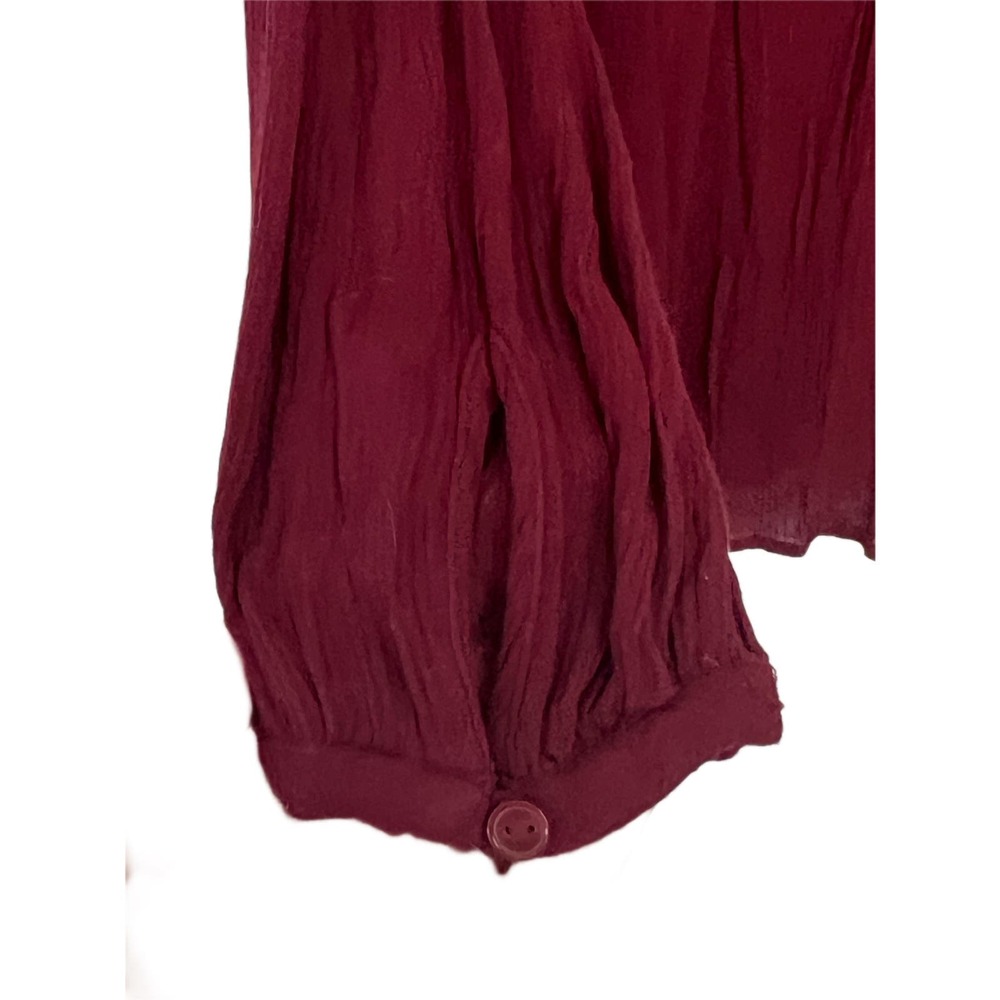 American Eagle Outfitters Burgandy Long Sleeves Tunic Lace Button Up Top Size L - Picture 6 of 10